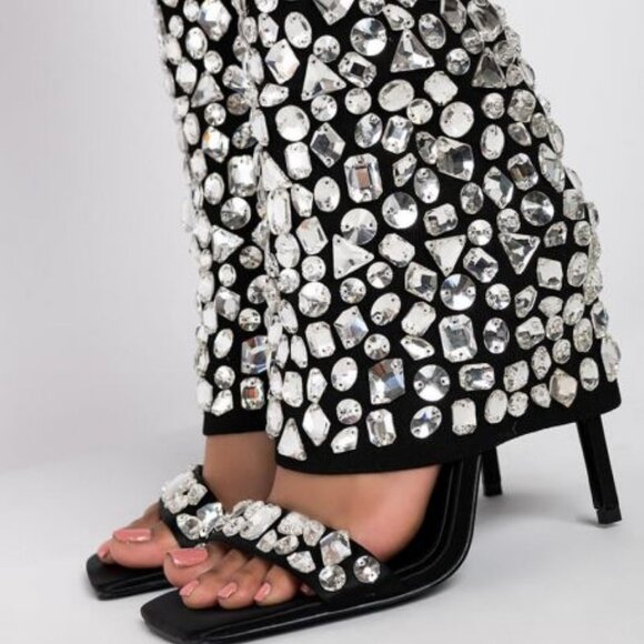 AZALEA WANG STOPPIN THE WHOLE SHOW STILETTO SANDAL IN BLACK ( BRAND NEW !!!!! - Picture 2 of 7